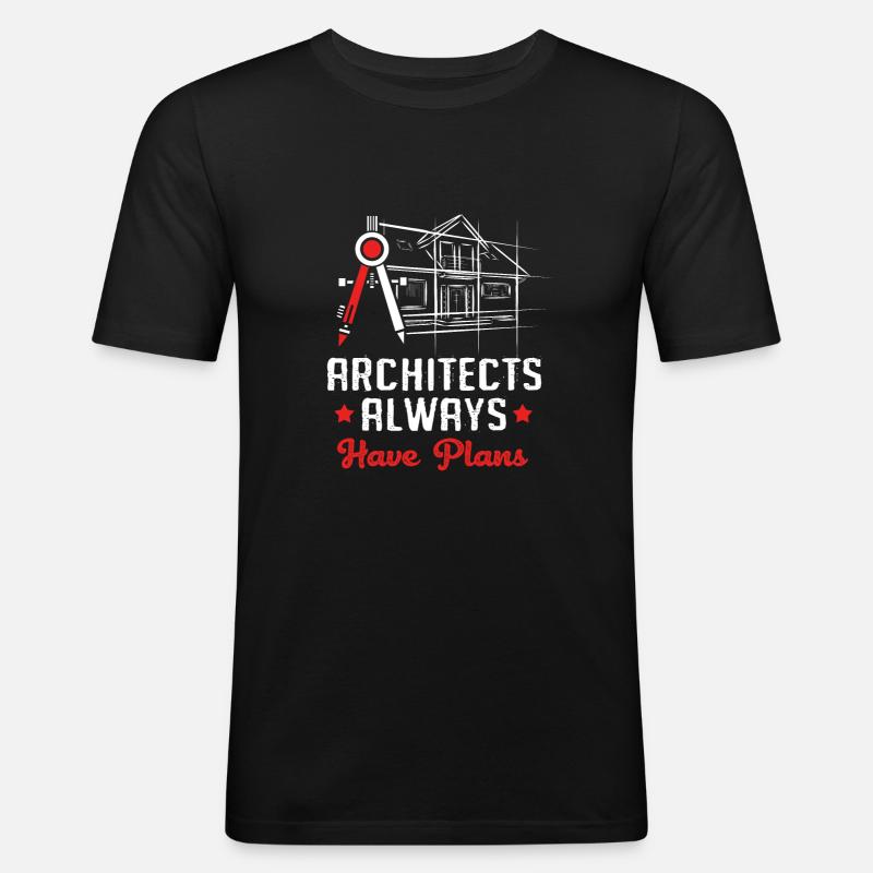 Architekt - Männer Slim Fit T-Shirt - Schwarz