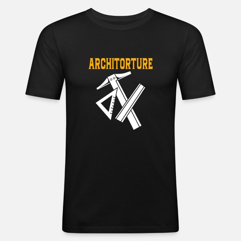 Architektur - Männer Slim Fit T-Shirt - Schwarz