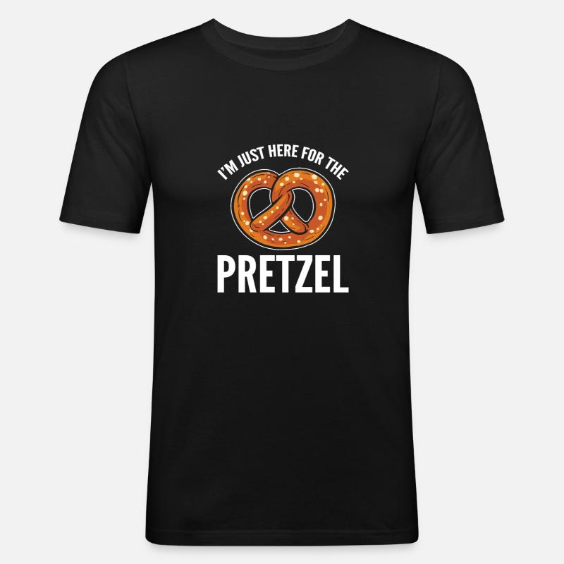 Brezel - Männer Slim Fit T-Shirt - Schwarz
