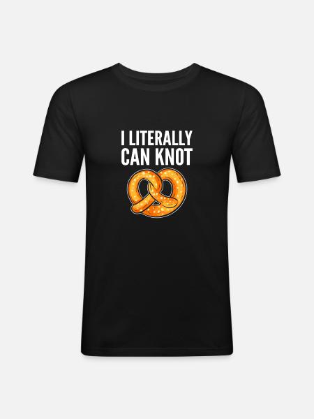 bretzel - T-shirt près du corps Homme - noir