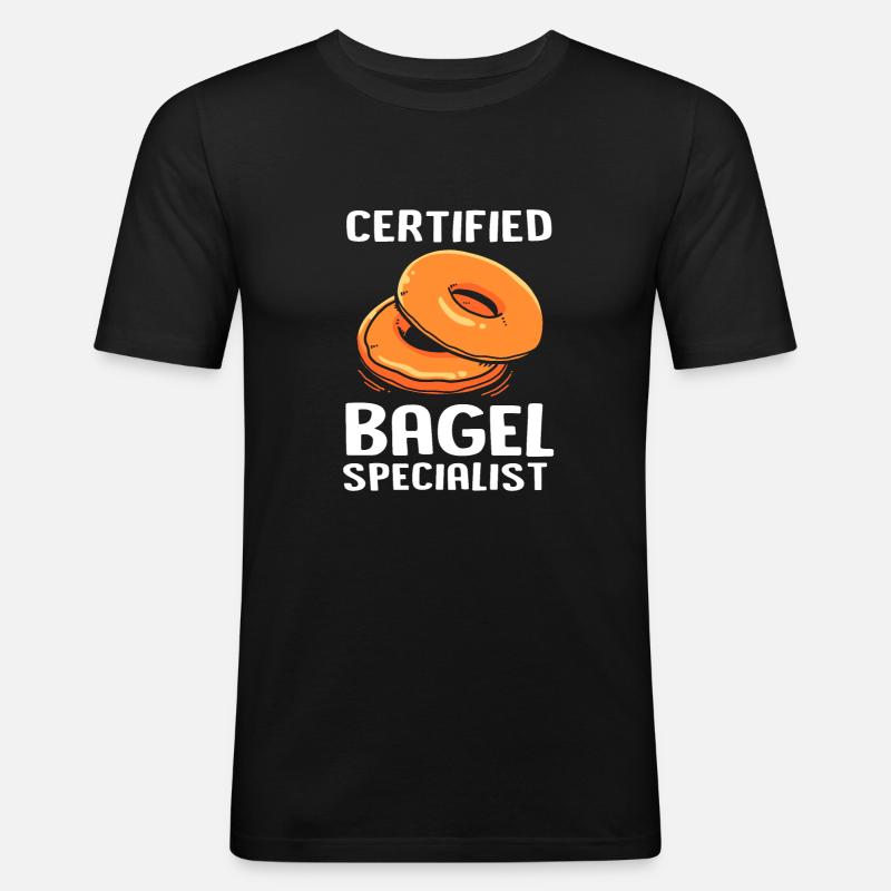 Bagel - Männer Slim Fit T-Shirt - Schwarz