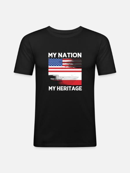 Poland Polish - Men's Slim Fit T-Shirt - black