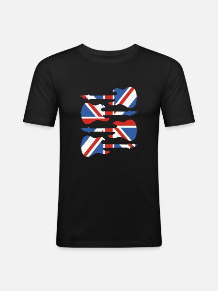 Angleterre - T-shirt près du corps Homme - noir