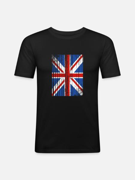 Angleterre Anglais - T-shirt près du corps Homme - noir