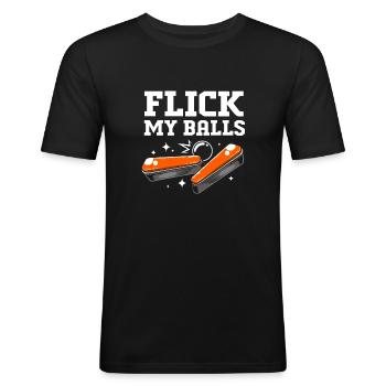 Flipper Pinball - Männer Slim Fit T-Shirt - Schwarz - Vorne - Nik (191cm)