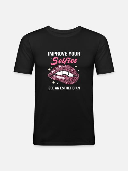 Kosmetikerin Make-up - Männer Slim Fit T-Shirt - Schwarz
