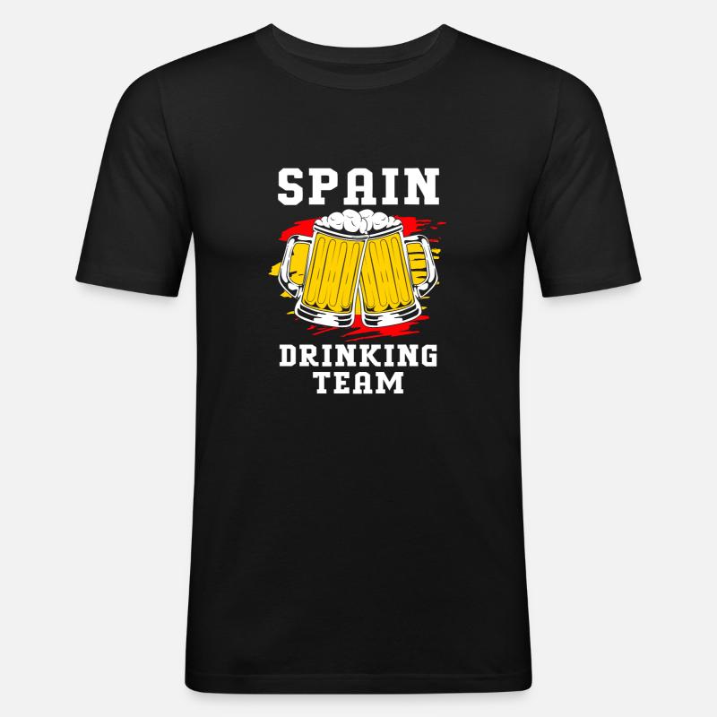 Spanien - Männer Slim Fit T-Shirt - Schwarz