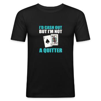 Blackjack Black Jack Casino Glücksspiel - Männer Slim Fit T-Shirt - Schwarz - Vorne - Nik (191cm)
