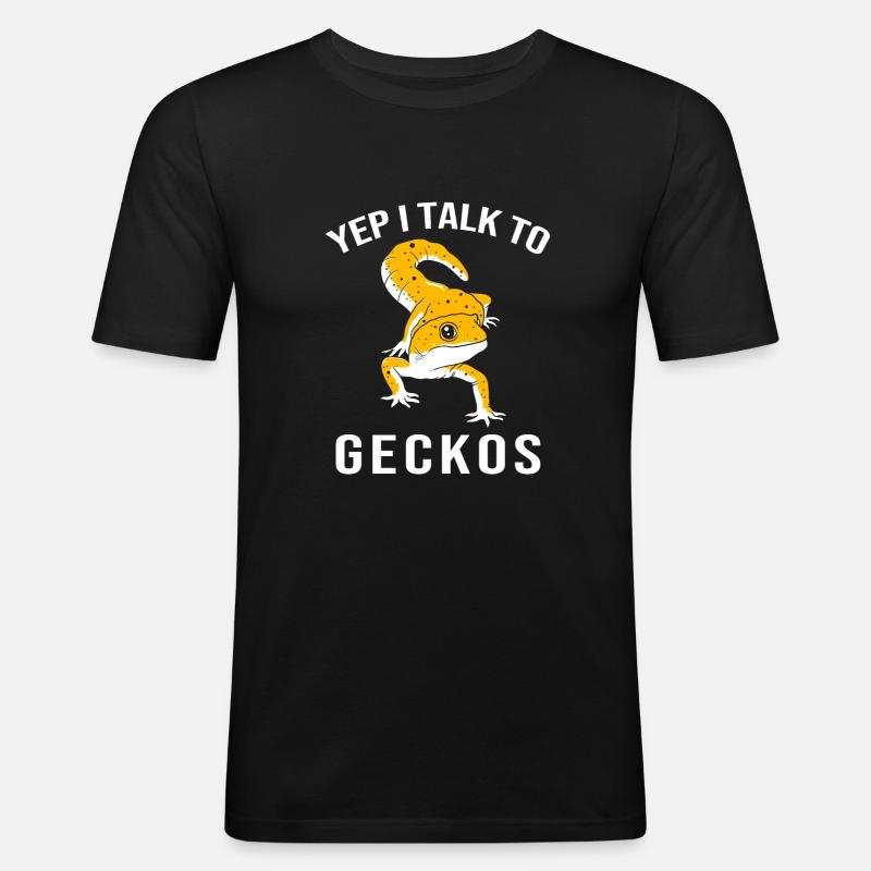 Leopard Gecko - Männer Slim Fit T-Shirt - Schwarz