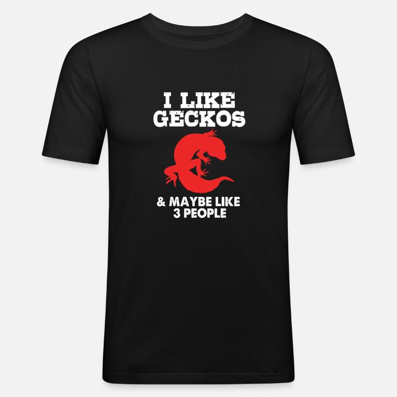 Leopard Gecko - Männer Slim Fit T-Shirt - Schwarz