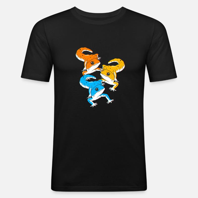 Leopard Gecko - Männer Slim Fit T-Shirt - Schwarz