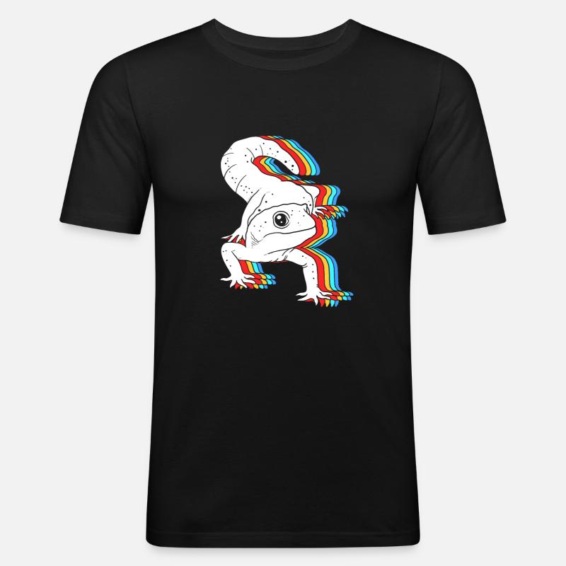 Leopard Gecko - Männer Slim Fit T-Shirt - Schwarz