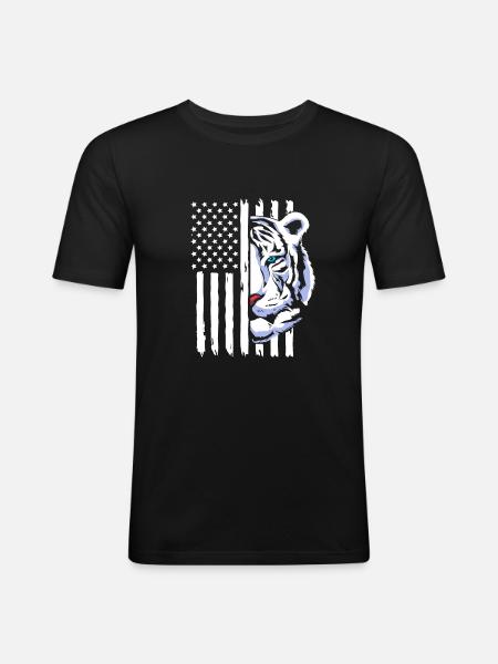 White Tiger - Men's Slim Fit T-Shirt - black