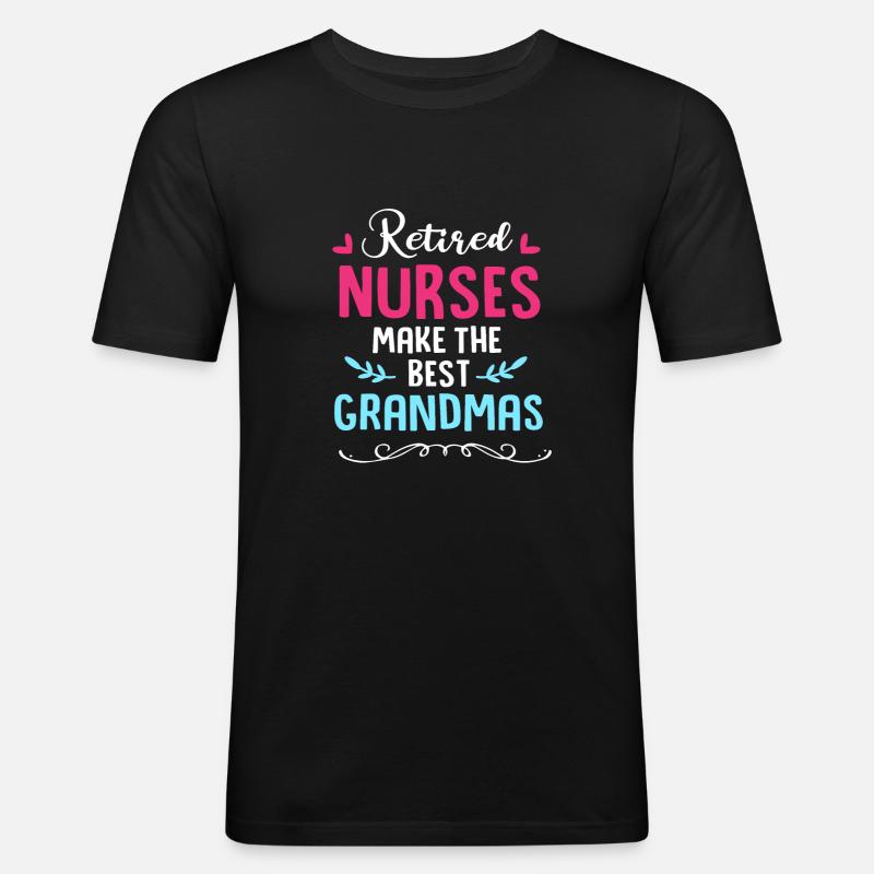 Krankenschwester Rente - Männer Slim Fit T-Shirt - Schwarz