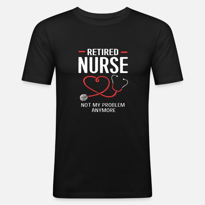 Krankenschwester Rente - Männer Slim Fit T-Shirt - Schwarz