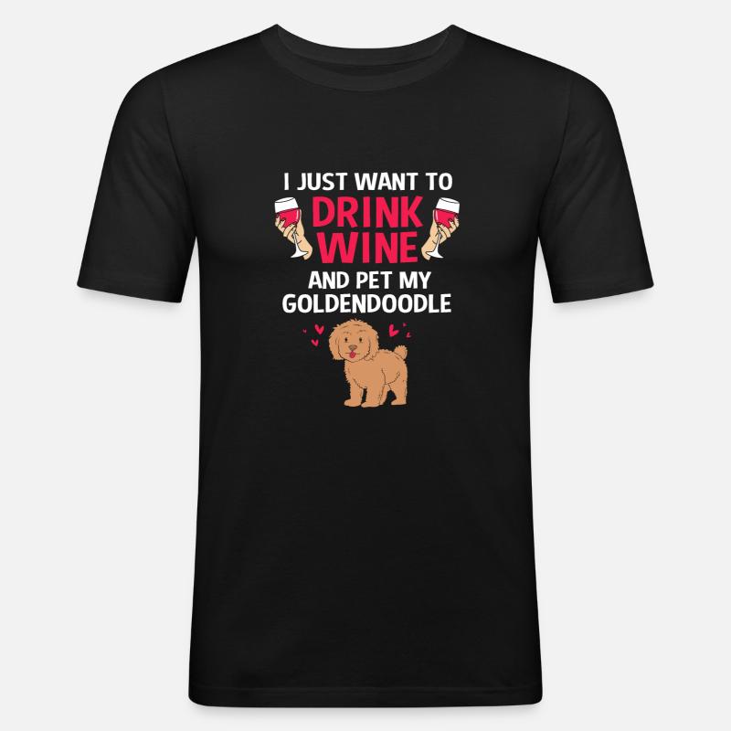Goldendoodle - Männer Slim Fit T-Shirt - Schwarz
