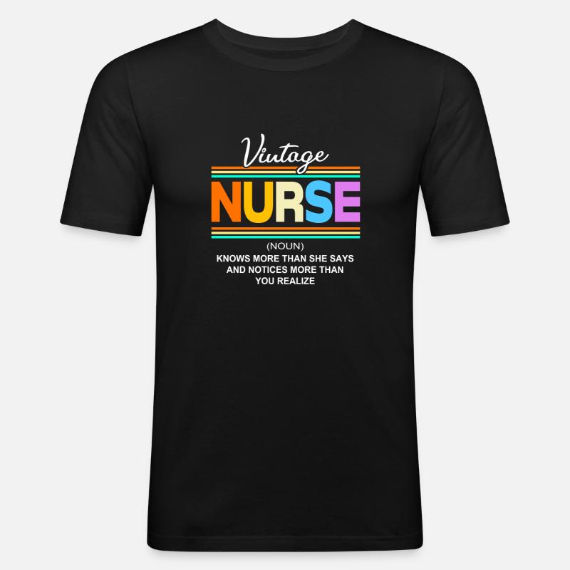 Krankenschwester Rente - Männer Slim Fit T-Shirt - Schwarz