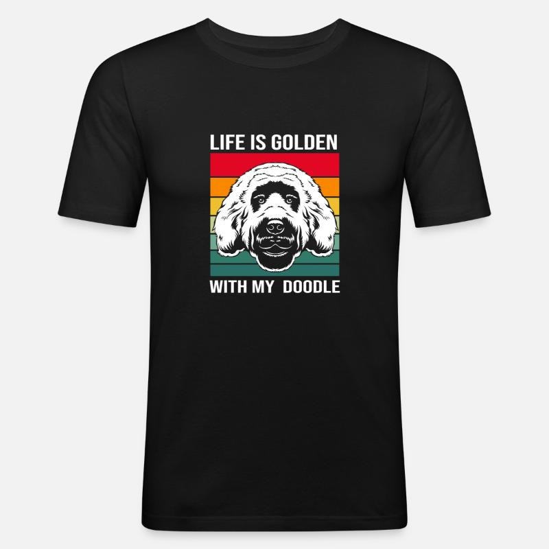 Goldendoodle - Männer Slim Fit T-Shirt - Schwarz