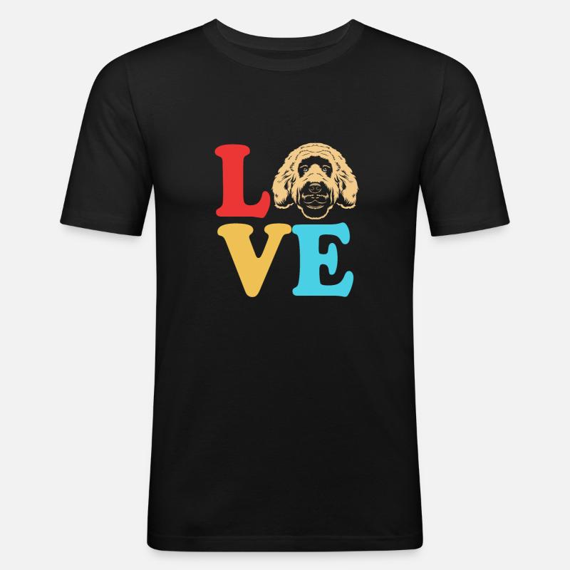 Goldendoodle - Männer Slim Fit T-Shirt - Schwarz