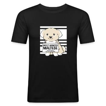 Maltais - T-shirt près du corps Homme - noir - Devant - Nik (191cm)
