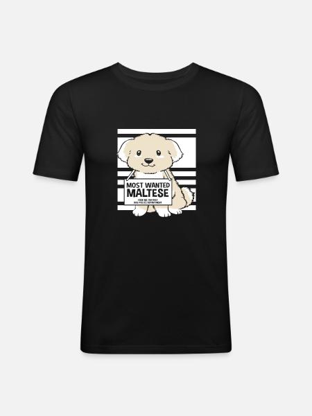 Maltais - T-shirt près du corps Homme - noir
