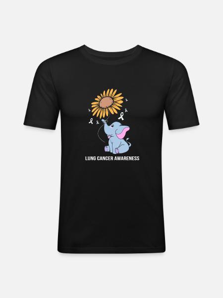 Lung cancer - Men's Slim Fit T-Shirt - black