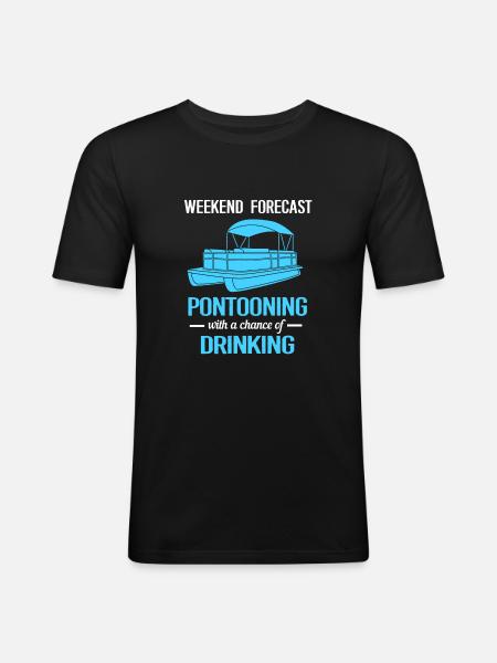 Pontonboot Boot Boote - Männer Slim Fit T-Shirt - Schwarz