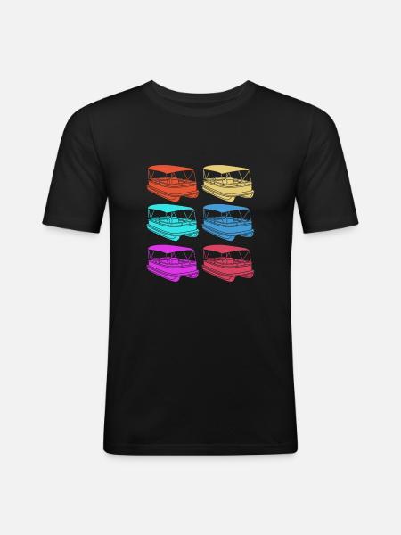 Pontonboot Boot Boote - Männer Slim Fit T-Shirt - Schwarz