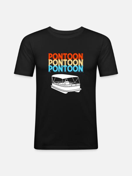 Pontonboot Boot Boote - Männer Slim Fit T-Shirt - Schwarz