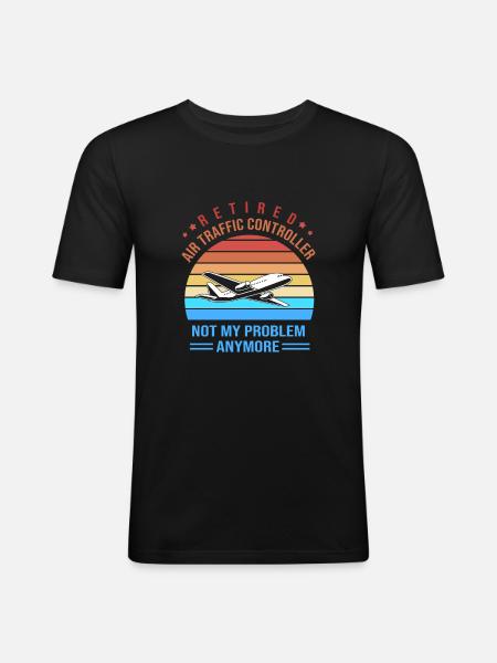 Air traffic controller - Men's Slim Fit T-Shirt - black