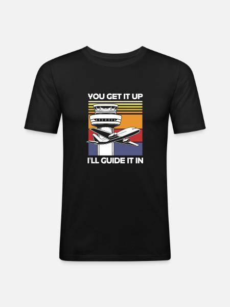 Air traffic controller - Men's Slim Fit T-Shirt - black