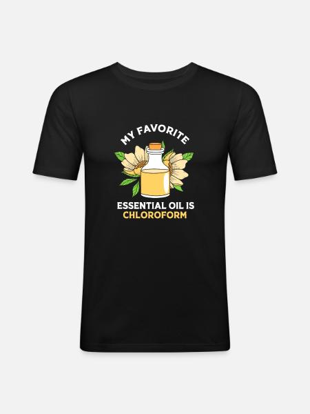 Ätherisches Öl - Männer Slim Fit T-Shirt - Schwarz