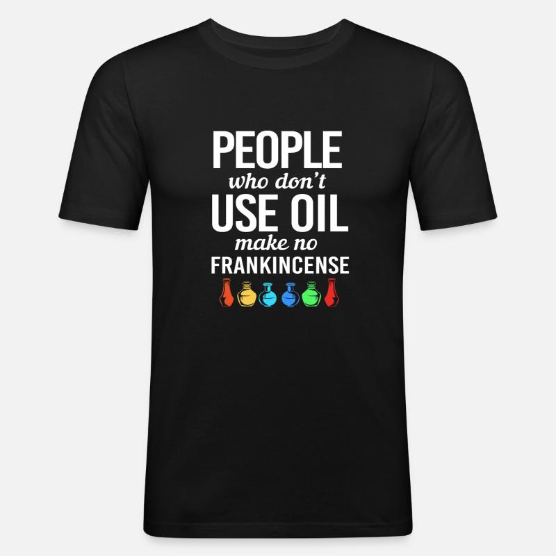 Ätherisches Öl - Männer Slim Fit T-Shirt - Schwarz