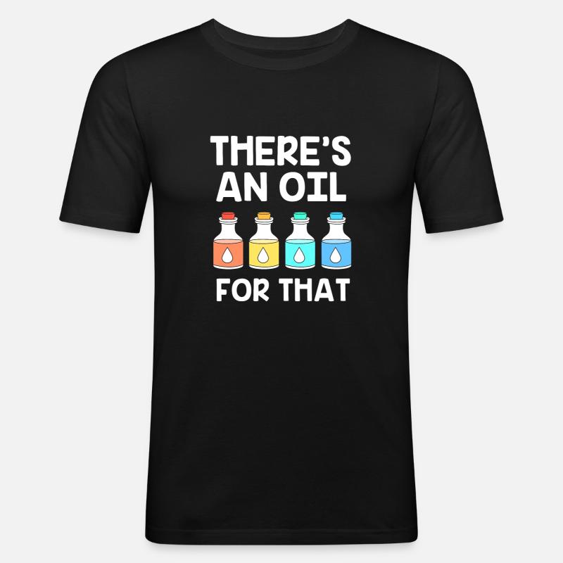 Ätherisches Öl - Männer Slim Fit T-Shirt - Schwarz