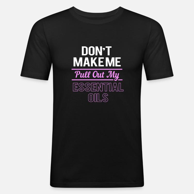 Ätherisches Öl - Männer Slim Fit T-Shirt - Schwarz