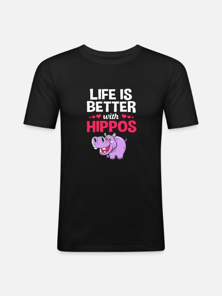 Hippopotamus - Men's Slim Fit T-Shirt - black