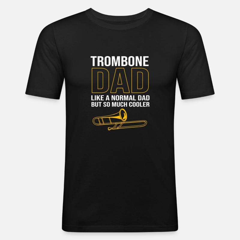 Posaune - Männer Slim Fit T-Shirt - Schwarz
