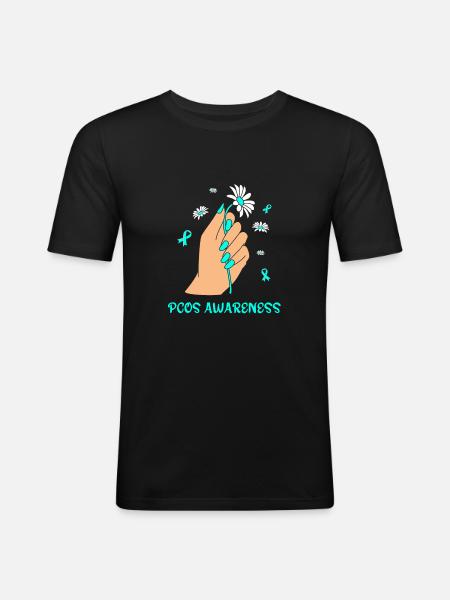 Pcos Awareness - Men's Slim Fit T-Shirt - black