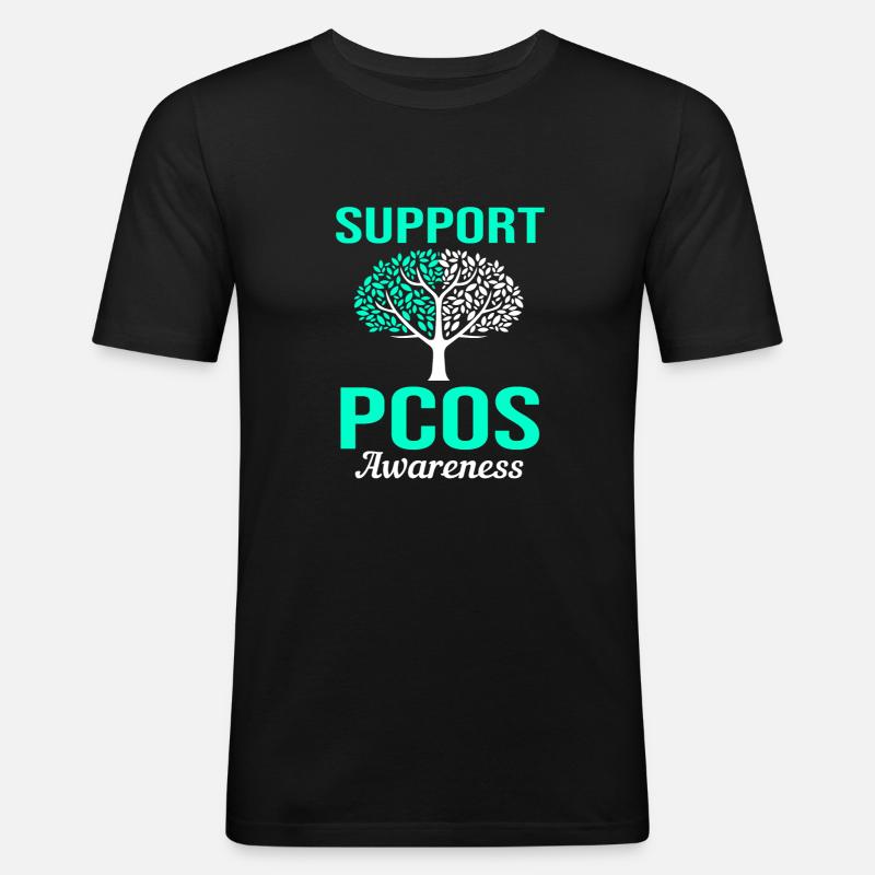 Pcos-Bewusstsein - Männer Slim Fit T-Shirt - Schwarz