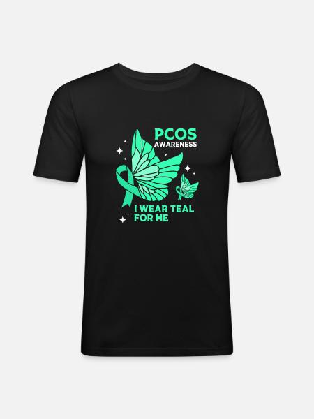 Pcos Awareness - Men's Slim Fit T-Shirt - black