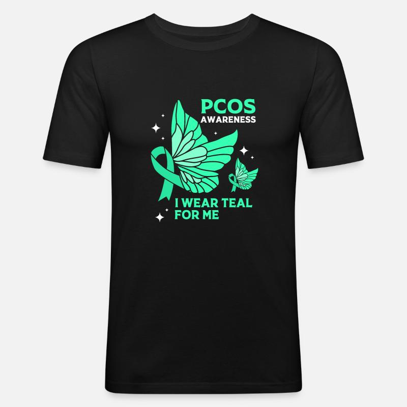 Pcos-Bewusstsein - Männer Slim Fit T-Shirt - Schwarz