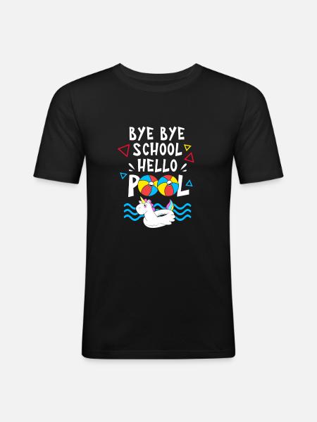 Pool Party - Männer Slim Fit T-Shirt - Schwarz