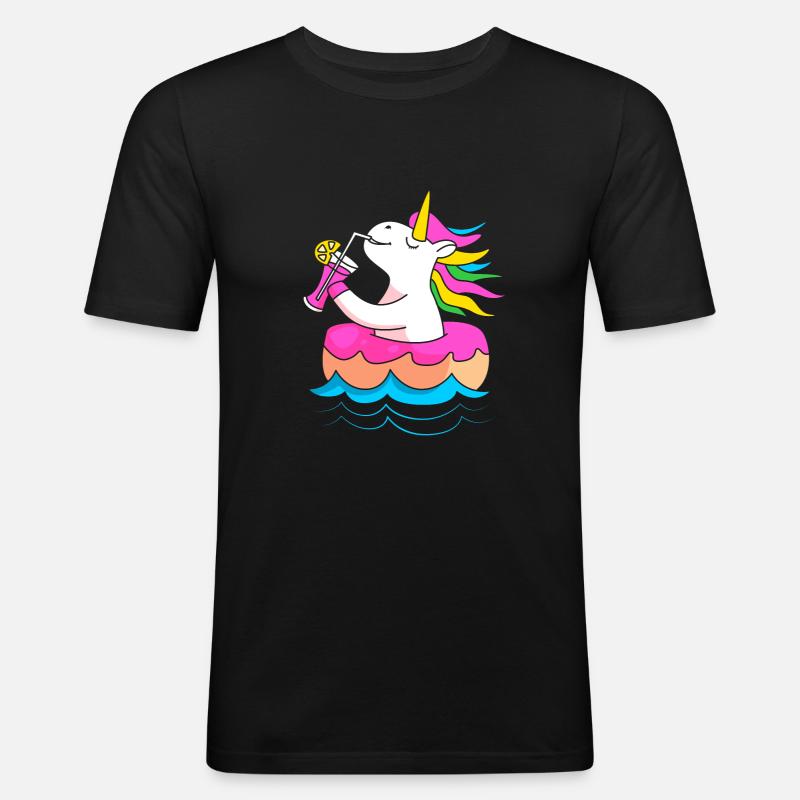 Pool Party - Männer Slim Fit T-Shirt - Schwarz