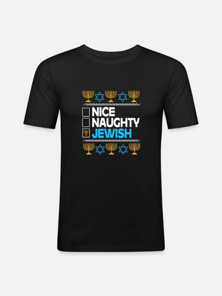 Hanukkah - Men's Slim Fit T-Shirt - black