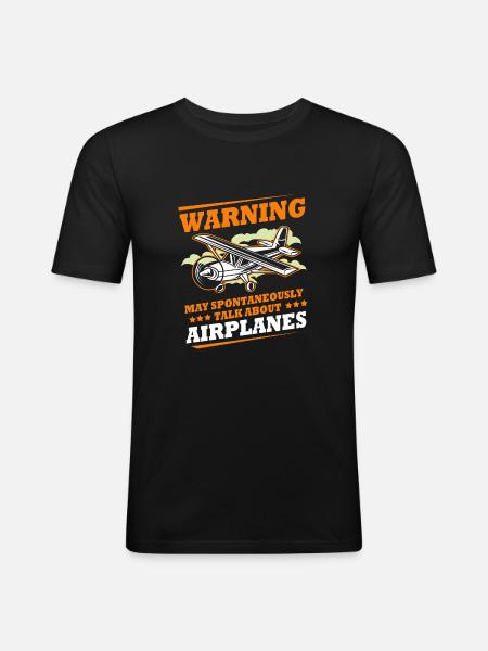 Pilot Airplane - Men's Slim Fit T-Shirt - black