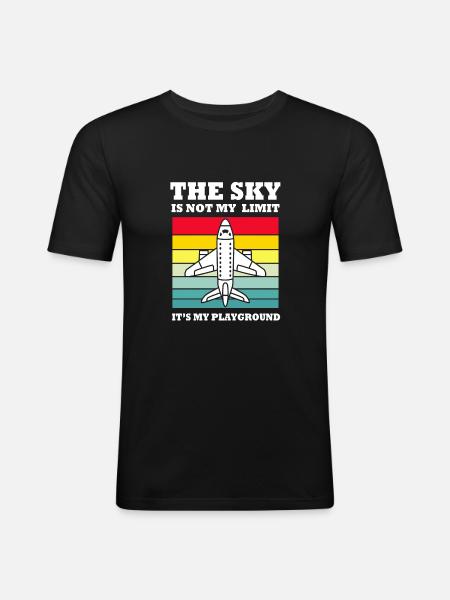 Pilot Airplane - Men's Slim Fit T-Shirt - black