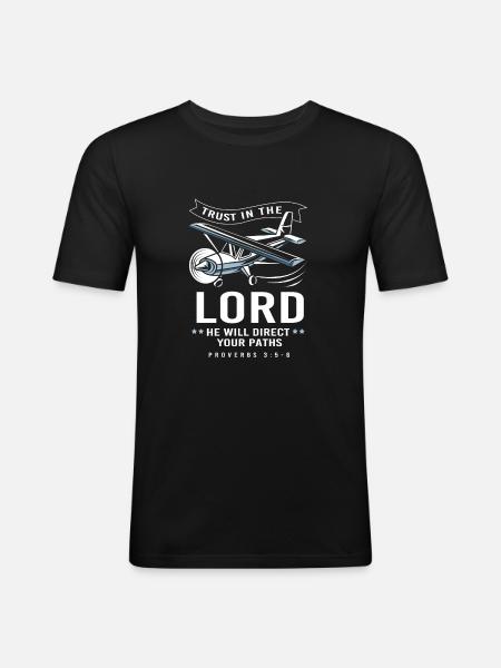 Pilot Airplane - Men's Slim Fit T-Shirt - black