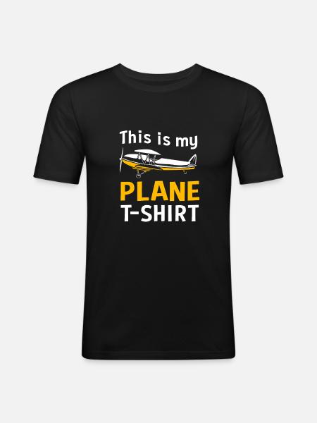 Pilot Airplane - Men's Slim Fit T-Shirt - black