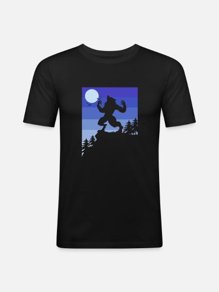 Werwolf - Männer Slim Fit T-Shirt - Schwarz