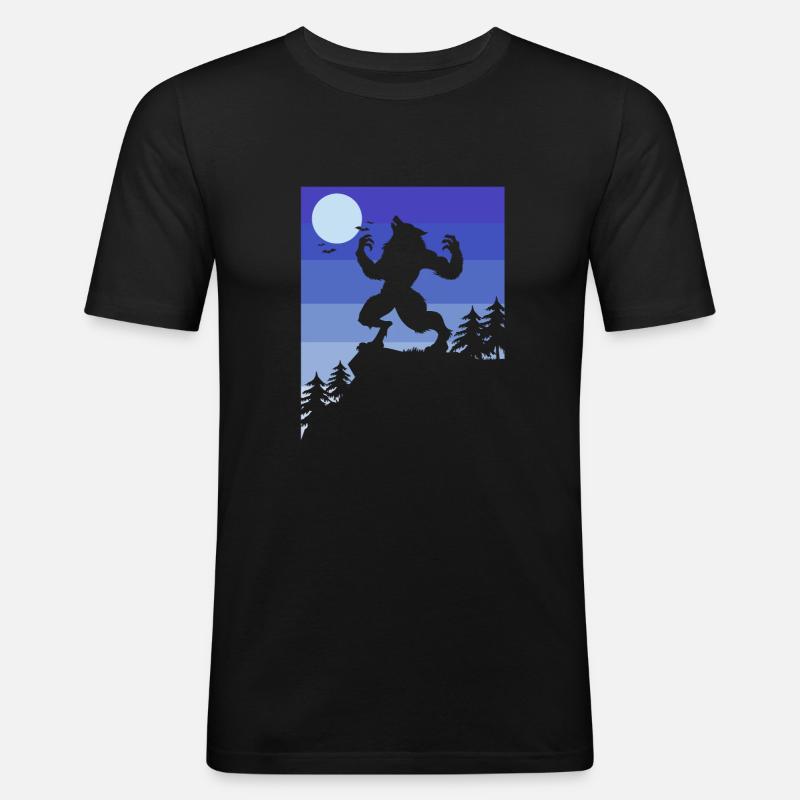 Werwolf - Männer Slim Fit T-Shirt - Schwarz
